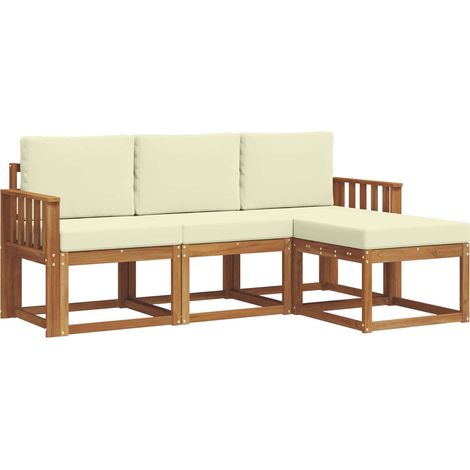 Outdoor Sofa Set 4 pcs Natural and Cream vidaXL (1/5)