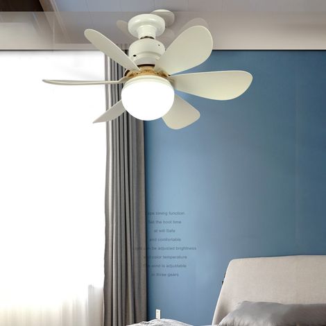 Ventilateur de plafond avec lampe intégrée, mini-ventilateur lumineux pour usage domestique, télécommande, température de couleur réglable, veilleuse à intensité variable, 3 vitesses de ventilation, m (1/5)