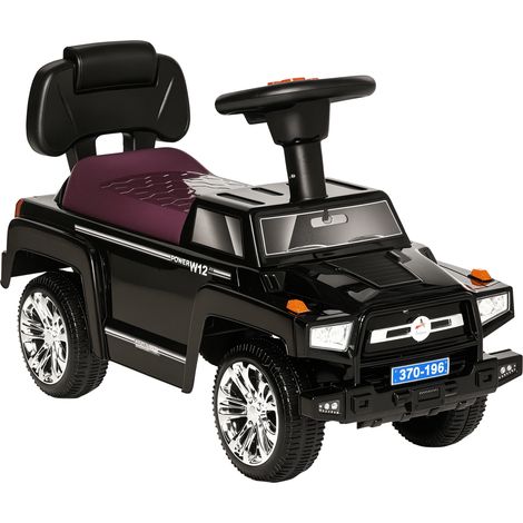 Coche eléctrico todoterreno infantil con faros y música, de 18 a 36 meses, 68 x 30,5 x 41,5 cm, negro. (1/5)