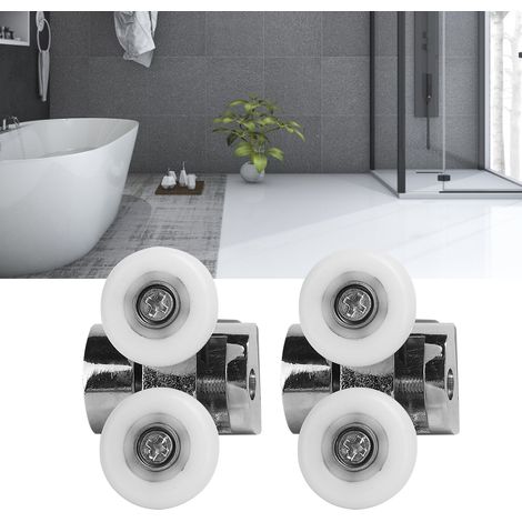 Roulettes de porte de douche double de 23 mm, poulie de suspension, roulettes supérieures et inférieures, accessoires de salle de bain (1/5)