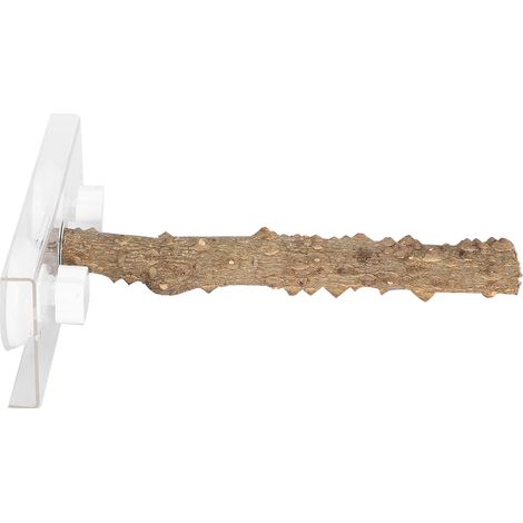 Perchoir de douche portable en bois pour perroquets de 25 cm, avec ventouse. (1/5)