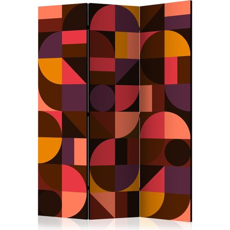 Paravento - Geometric Mosaic (Red) [Room Dividers] - 135x172 (1/4)
