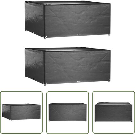 The Living Store Housses de salon de jardin 2 pcs 16 œillets 300x300x75 cm carré - Housse De Jardin - Housse De Mobilier Extérieur - Protection Meubles Jardin - Housse Pluie - Housse Uv (1/5)
