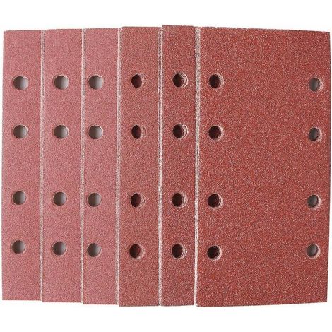 30 feuilles de papier abrasif, 40/60/80/120/180/240 patins abrasifs auto-agrippants papier abrasif 8 trous pour ponceuse rectangulaire (18,5 x 9,3 cm) (1/5)