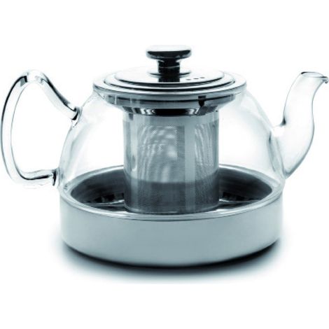 Théière en Verre avec Filtre Induction, Borosilicate, 1,2 Litre, Compatible avec les Plaques à Induction