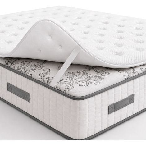 Topper colchón Fibra 3 cm adaptable Suave Firmeza media Confort extra  105x182 cm