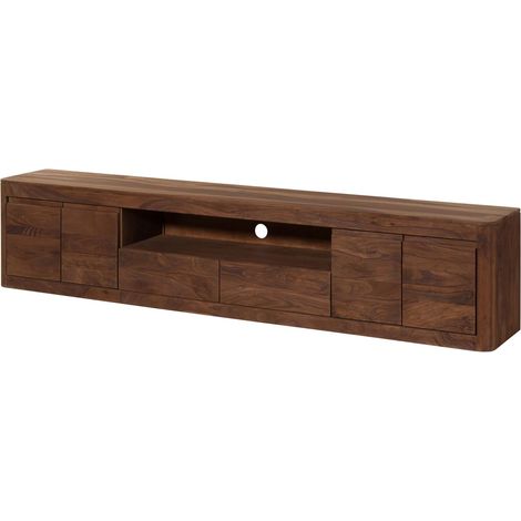 Meuble TV en bois de Sheesham 240x40x50 smoked cherry teinté TORONTO 167 (1/4)