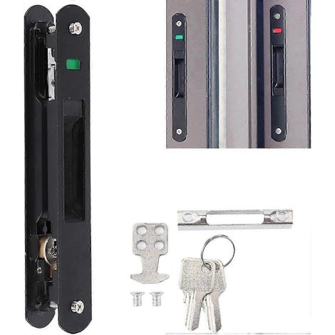Serrures pour portes coulissantes, verrous de porte, serrures pour portes coulissantes, crochets de fenêtre, loquets simples et doubles compatibles avec les portes coulissantes, les fenêtres et les po (1/5)