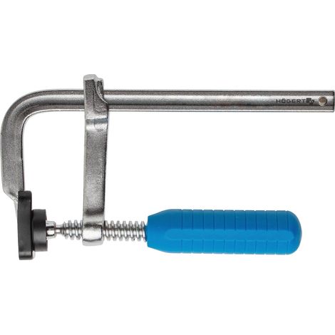 HÖGERT TECHNIK - Abrazaderas de tornillo de sujeción de 160 mm x 80 mm, abrazadera F, abrazadera de acero inoxidable, fuerza de sujeción 200 kg, abrazaderas para fijación precisa de piezas de