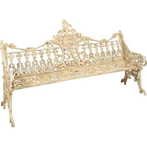 Cast iron bench 180x65x100 cm Garden bench Outdoor sofa Liberty bench with armrests 3-seater chair Iron bench (1/5)