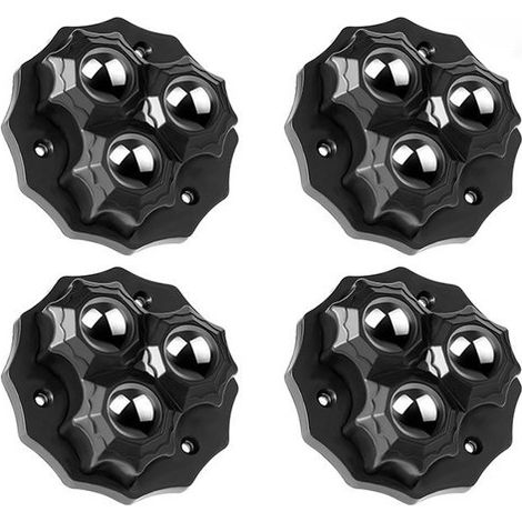 Petites roulettes pour meubles, petites roulettes à billes auto-adhésives, roulettes pour meubles, boîte de rangement, ustensiles de cuisine - noires (1/5)