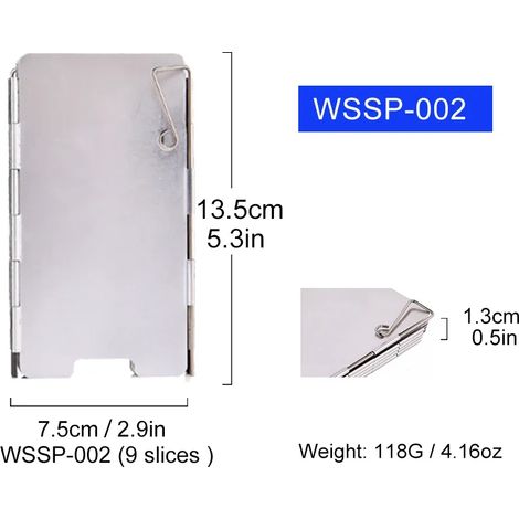 Pare-vent Widesea pour réchaud de camping, en aluminium, pliable et amovible, pour réchaud à gaz portable, idéal pour les pique-niques en extérieur. Boîte de rangement pour réchauds de cuisine portabl (1/5)