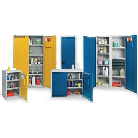 Stumpf Umweltschrank BP-5 lichtgrau / signalgelb + 7 Auffangwannen + 3 Schubladen 100 mm - 7599062 (1/4)