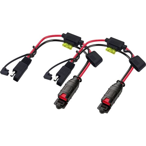 Adaptateur Sae 14awg Avec Fusible 20A (Fusible en ligne 10A, 20A, 30A, 40A Remplaçable) Pour Chargeur de Batterie Intelligent (1ft / 2Pack) (1/5)