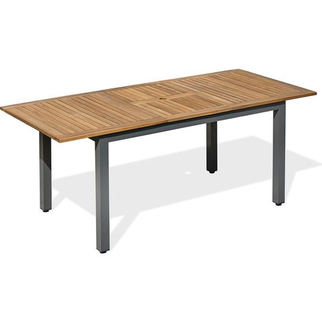 ORSINO - Gartentisch aus anthrazitfarbenem Aluminium für 8 Personen - Akazie - REMARQUABLE