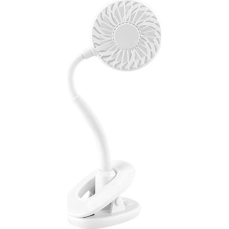 USB-Clip-Ventilator, Mini-Flexventilator, elektrischer Tischventilator, Weiß (1/4)