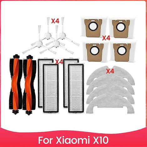 18-teiliges Set inklusive Hauptseitenbürste, Filter, Staubbeutel und Mopp, kompatibel mit Xiaomi X10 Staubsauger.Ersatzteile (1/5)