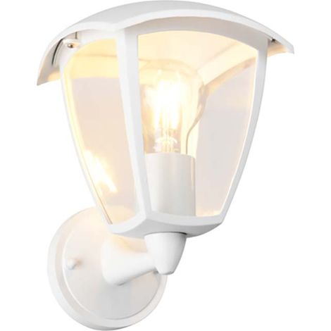 Außenwandleuchte Wandlampe Fassadenleuchte Aluminium weiß Laterne IP44 H 24 cm