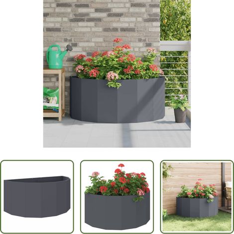 Pot en acier - Jardinière Anthracite 120 x 60 x 50 cm Acier (1/5)
