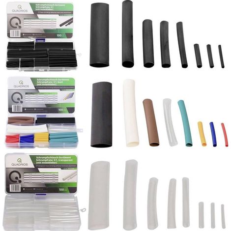 Quadrios 22CA143 Fundas termorretráctiles 300 uds negro