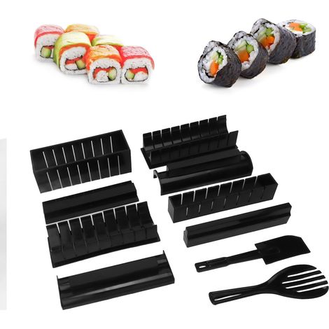 10-teiliges multifunktionales Sushi-Set (ohne Messer) für kreatives Kochen zu Hause, manuelles Sushi und Reisrollen. (1/5)