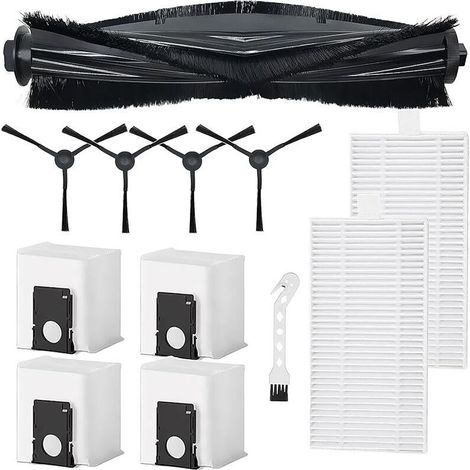 Repuestos para aspiradora robot Eureka J20, Midea W20 W20 Pro: cepillo principal + 4 bolsas para polvo + 4 cepillos laterales + 2 filtros + cepillo (1/5)