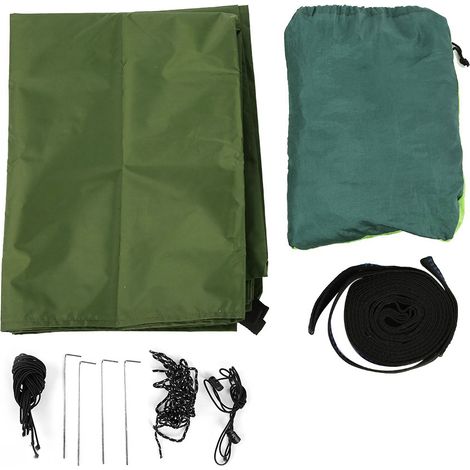 Hamac de Camping suspendu Portable, avec auvent de moustiquaire, couverture de pluie pour jardin de cour