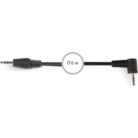 Fonestar Cavo jack da 3,5 mm macho - macho con angolo stereo a 90°, lunghezza 60 cm