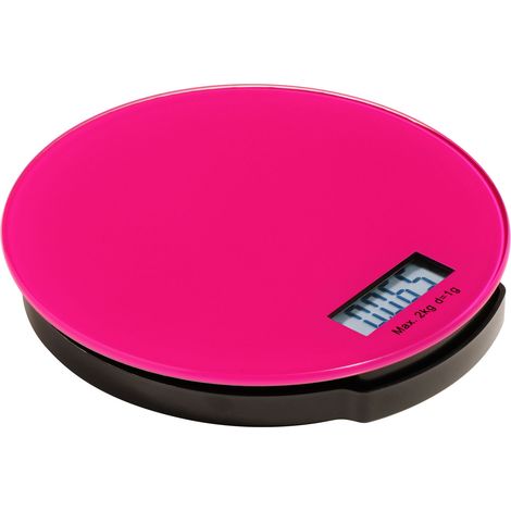 Premier Housewares Zing Hot Pink Glass Kitchen Scale - 2kg
