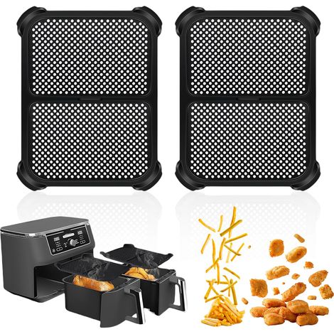 Anti Eclaboussure Air Fryer Ninja, 2 Pièces Noir Anti Eclaboussure Air Fryer, Réutilisable Protection Anti Eclaboussure Air Fryer, Compatible avec Ninja AF400, AF451, DZ401 (1/5)