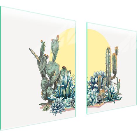 Plaque de protection en verre pour poêle 85x52 cactus (1/5)