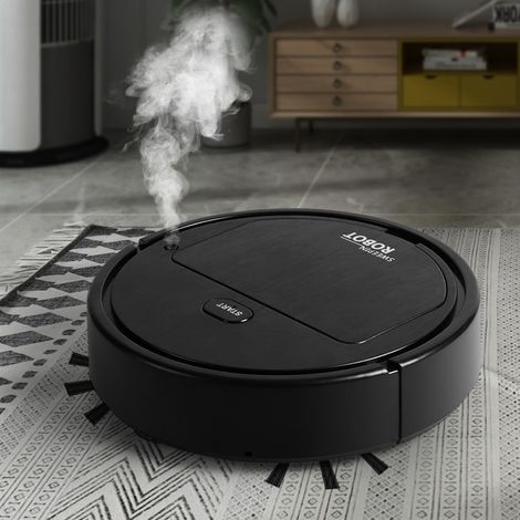 Robot pulitore intelligente con ricarica automatica e funzione di umidificazione – Aspiratore robot nero per casa, ufficio e appartamento