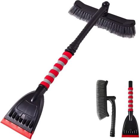 Grattoir à Glace et Brosse à Neige pour Pare-Brise de Voiture Brosse rotative détachable Poignée en Mousse