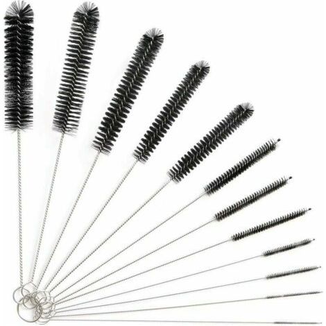 12pièce Tube Brosse de Nettoyage,Goupillon Nettoyage,Brosse de Nettoyage Tube pour Bouteille en Verre Bébé Biberon Bouilloire Clavier, Tuyau Brosses de Nettoyage,Brosse de Nettoyage Bouteille (1/5)