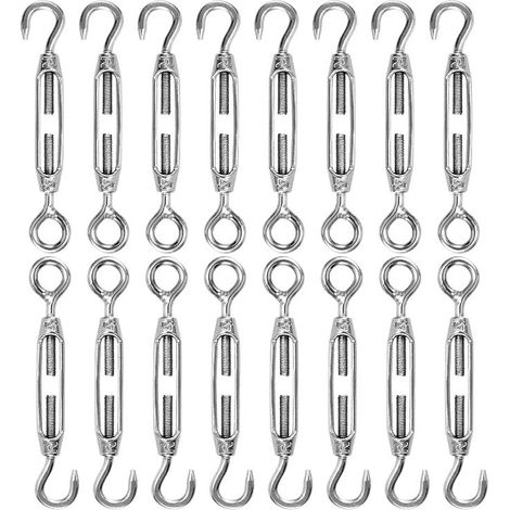 Steel Cable Tensioners, M4 Wire Tensioners with Hook and Eye Adjustable for Hanging, Holding, Clotheslines, Hanging, Bodyguarding Cables (1/5)
