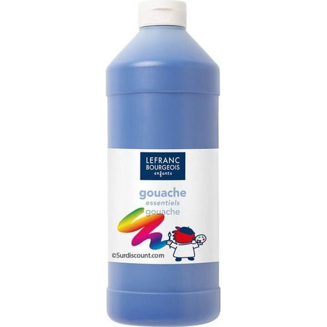 Peinture - LEFRANC ET BOURGEOIS - Gouache liquide Tempera bleu foncé - 1 litre - Lavage facile - Non toxique (1/2)