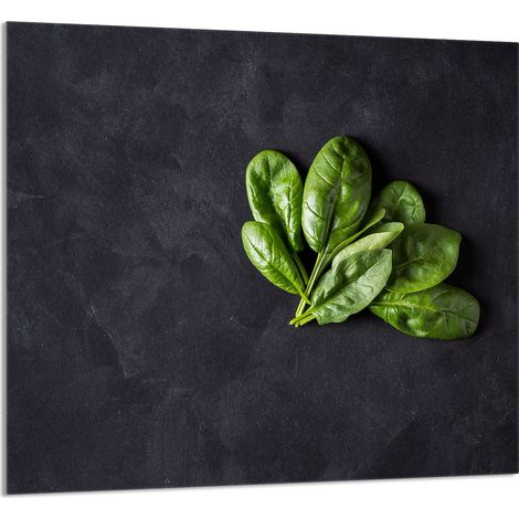 GLASPLATTE FÜR KÜCHE 65x60 Basil