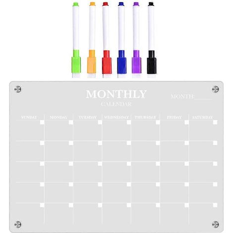 tableau magnétique transparent pour planning et agenda, en acrylique.-29.7X21CM-Transparent