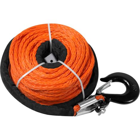 Corde De Remorquage, 30 Mètres De Corde De Treuil Synthétique, Corde De Treuil 12 Brins, Corde De Sauvetage De Remorque De Sauvetage De Véhicule Lourd (avec Crochet) (1/5)