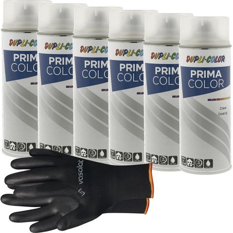 vasalat Dupli-Color Klarlack Spray glänzend - Sprühlack klar für Metall, Kunststoff und Holz - wetterfeste Sprühfarbe für den Innen- und Außenbereich UV -beständig, 6 Stück
