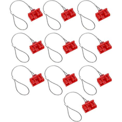 Lot de 10 capuchons anti-poussière pour connecteur de chariot élévateur, en plastique rouge à texture rigide, protection 50 A