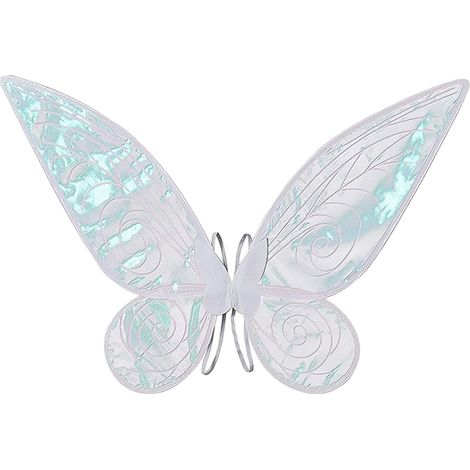 (【Nouveau style】Blanc [Cercle d'ange + Bâtonnet en forme de cœur]) Ailes de papillon flocon de neige, ange coloré pliable (Ailes + Cercle d'ange + Bâtonnet en forme de cœur) (1/2)