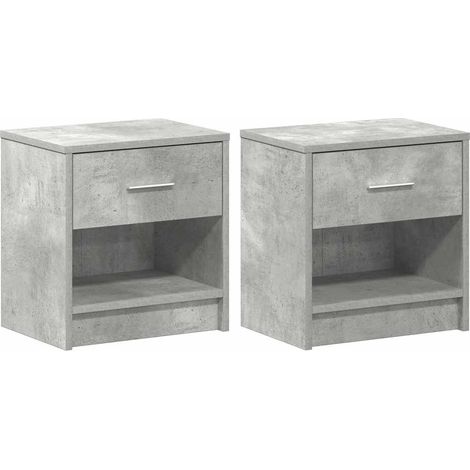 Maison Exclusive - Nachttische 2 Stk. mit Schublade Betongrau 39x (1/5)