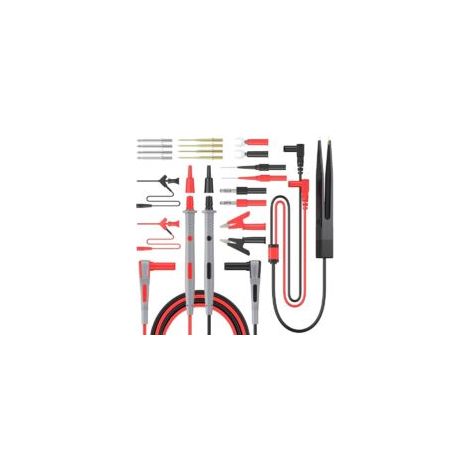 Kit di puntali per multimetro 23 in 1 – Cavi in silicone CAT III 1000V, sonda intercambiabile, morsetti a coccodrillo, ganci SMD e punte da trapano – Per elettricisti e collaudatori di circuiti - Crez