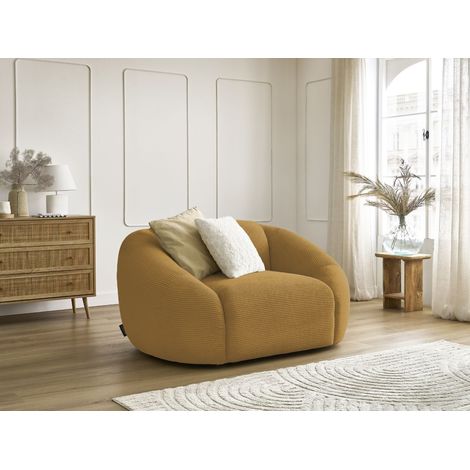 BOBOCHIC - Fauteuil TINA velours côtelé Jaune (1/5)