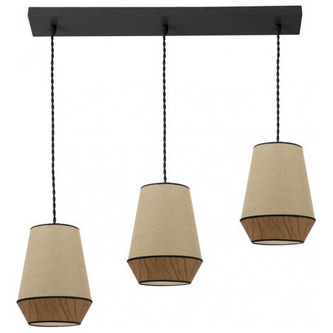 Lampada lineare Saco/marrone modello Campana 3xE27 dimmerabile FABRILAMP