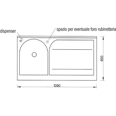 SCELTO DA DESIVERO Basic mobile con lavatoio 109x60 sx codice prod: DSV13472 (1/4)