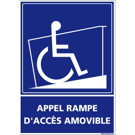 PANNEAU APPEL RAMPE D'ACCES (G1253) - Adhésif - 150 x 210 mm