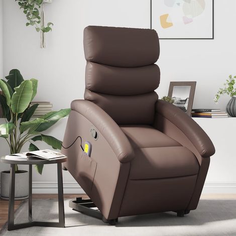 Fauteuil inclinable de massage-Chaise de relaxation-Fauteuil Relax Marron Similicuir 595619 (1/5)
