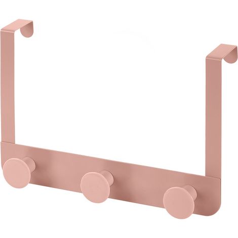 Gancio bagno triplo in acciaio e plastica rosa tondo Fiore (1/3)
